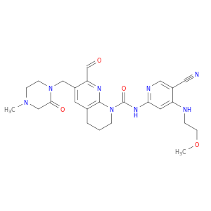 N-[5-氰基-4-[(2-甲氧基乙基)氨基]-2-吡啶基]-7-甲酰基-3,4-二氢-6-[(4-甲基-2-氧代-1-哌嗪基)甲基]-1,8-二氮杂萘-1(2H)-甲酰胺