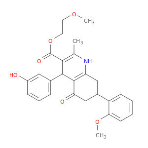 4-(3-Hydroxyphenyl)-1-(2-methoxyethyl)-7-(2-methoxyphenyl)-2-methyl-4,6,7,8-tetrahydroquinolin-5(1H)-one