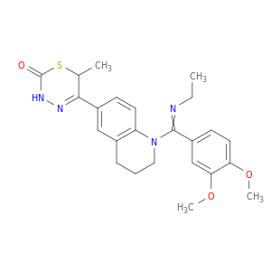 2H-1,3,4-Thiadiazin-2-one, 5-[1-[(3,4-dimethoxyphenyl)(ethylimino)methyl]-1,2,3,4-tetrahydro-6-quinolinyl]-3,6-dihydro-6-methyl-, (+)-