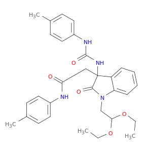 (+)-1-(2,2-二乙氧基乙基)-2,3-二氢-N-(4-甲基苯基)-3-[[(4-甲基苯基)氨基]羰基]氨基]-2-氧代-1H-吲哚-3-乙酰胺