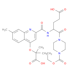 5-(4-乙氧基羰基哌嗪-1-基)-4-[[4-(1-羟基-2-甲基-1-氧代丙-2-基)氧基-7-甲基喹啉-2-羰基]氨基]-5-氧代戊酸