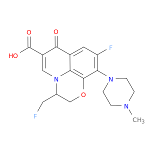 7H-Pyrido[1,2,3-de]-1,4-benzoxazine-6-carboxylic acid, 9-fluoro-3-(fluoromethyl)-2,3-dihydro-10-(4-methyl-1-piperazinyl)-7-oxo-