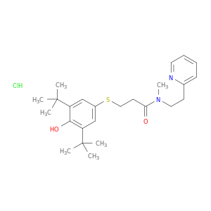 Propanamide, 3-[[3,5-bis(1,1-dimethylethyl)-4-hydroxyphenyl]thio]-N-methyl-N-[2-(2-pyridinyl)ethyl]-, hydrochloride (1:1)