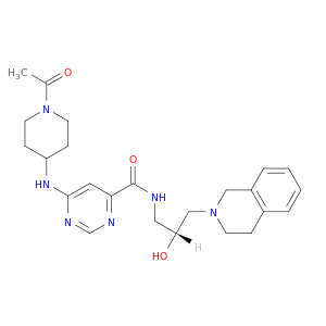 6-[(1-乙酰基哌啶-4-基)氨基]-N-[(2R)-2-羟基-3-(1,2,3,4-四氢异喹啉-2-基)丙基]嘧啶-4-甲酰胺