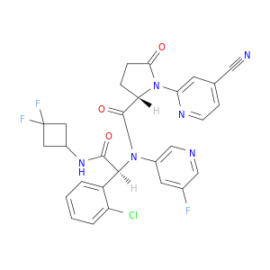 (2S)-N-{(1S)-1-(2-氯苯基)-2-[(3,3-二氟环)氨基]-2-氧代乙基}-1-(4-氰基吡啶-2-基)-N-(5-氟吡啶-3-基)-5-氧代吡咯烷-2-甲酰胺