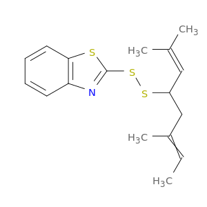 Benzothiazole, 2-[[3-methyl-1-(2-methyl-1-propenyl)-3-pentenyl]dithio]-