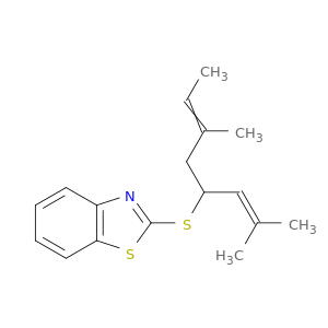 Benzothiazole, 2-[[3-methyl-1-(2-methyl-1-propenyl)-3-pentenyl]thio]-