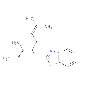 Benzothiazole, 2-[[4-methyl-1-(1-methyl-1-propenyl)-3-pentenyl]thio]-