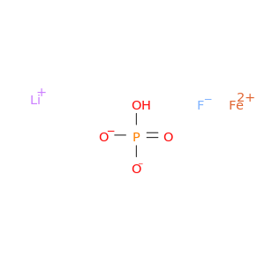 Iron lithium fluoride phosphate